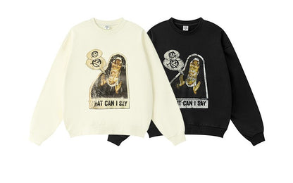 ♛𝔽𝕦𝕤𝕚𝕠𝕟 𝔽𝕠𝕔𝕦𝕤 ♛2025秋冬高磅水洗印花寬鬆落肩厚T 581