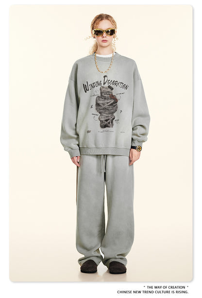 ♛𝔽𝕦𝕤𝕚𝕠𝕟 𝔽𝕠𝕔𝕦𝕤 ♛2025秋冬高磅復古水洗印花大學T B-67