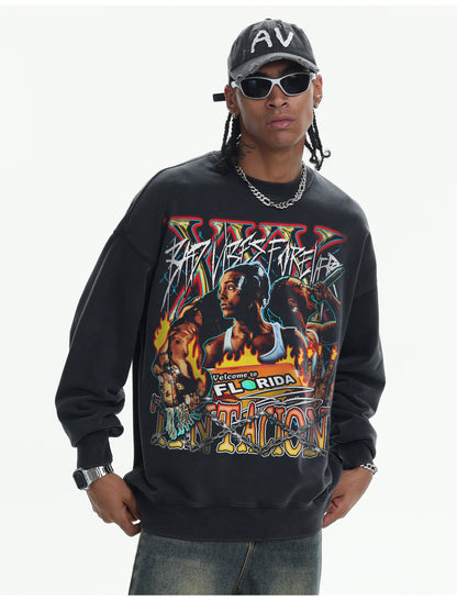 ♛𝔽𝕦𝕤𝕚𝕠𝕟 𝔽𝕠𝕔𝕦𝕤 ♛410G重磅水洗美式復古圓領厚T  GH-63