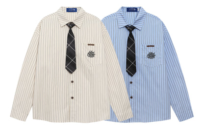 𝔼mbro 𝕊hirt𒉽2025秋冬領帶系列簡約襯衫外套IN-87