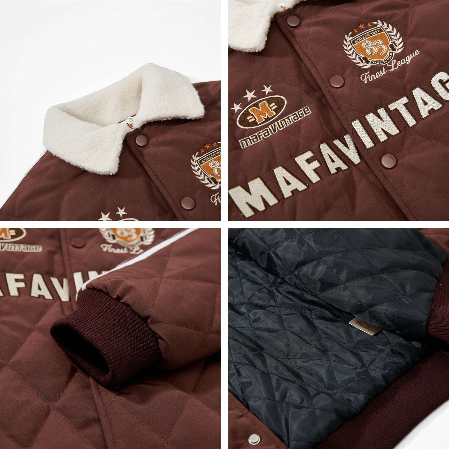 𝔼mbro 𝕊hirt𒉽2025秋冬復古字母刺繡鋪棉外套 MJ-89