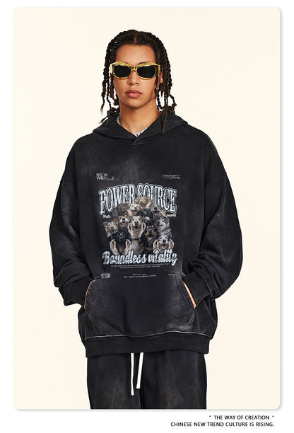 ♛𝔽𝕦𝕤𝕚𝕠𝕟 𝔽𝕠𝕔𝕦𝕤 ♛2025秋冬高磅復古水洗印花厚T 501