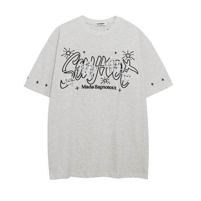 𝕃oose 𝔽it ☞𝟤𝟢𝟤𝟧 ☜美式復古設計感星星圖案男女中性T-Shirt上衣 SY32