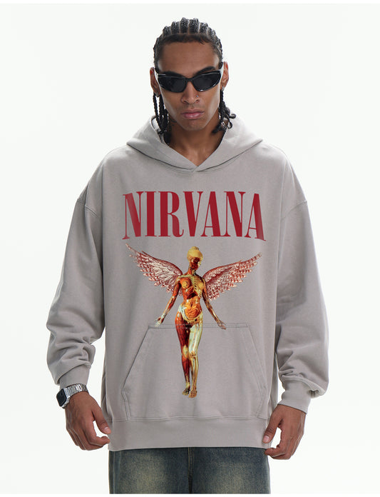 ♛𝔽𝕦𝕤𝕚𝕠𝕟 𝔽𝕠𝕔𝕦𝕤 ♛410G重磅水洗美式復古落肩連帽大學T  FZ-13