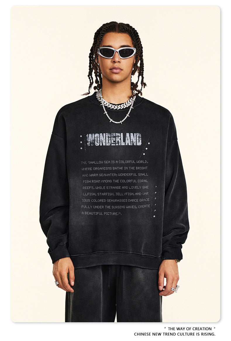 ♛𝔽𝕦𝕤𝕚𝕠𝕟 𝔽𝕠𝕔𝕦𝕤 ♛2025秋冬高磅復古水洗印花帽T B-10