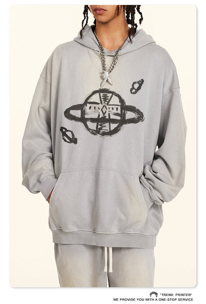 ♛𝔽𝕦𝕤𝕚𝕠𝕟 𝔽𝕠𝕔𝕦𝕤 ♛2025秋冬高磅復古水洗印花帽T  574