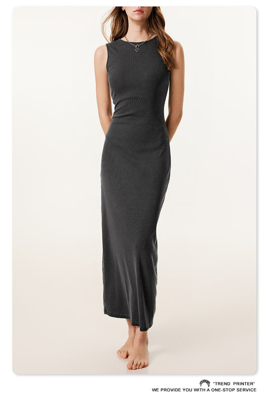 Fierce & Fitted 夏季辣妹必備無袖連身包臀長裙N-2 深灰色