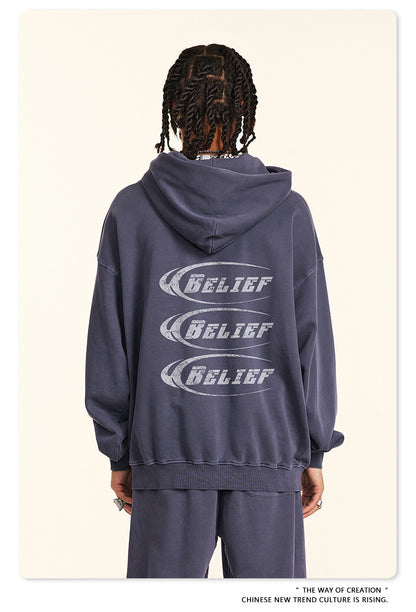 ♛𝔽𝕦𝕤𝕚𝕠𝕟 𝔽𝕠𝕔𝕦𝕤 ♛2025秋冬高磅復古水洗印花帽T 5-88