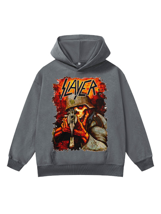 ♛𝔽𝕦𝕤𝕚𝕠𝕟 𝔽𝕠𝕔𝕦𝕤 ♛410G重磅水洗美式復古落肩連帽大學T  FZ-40