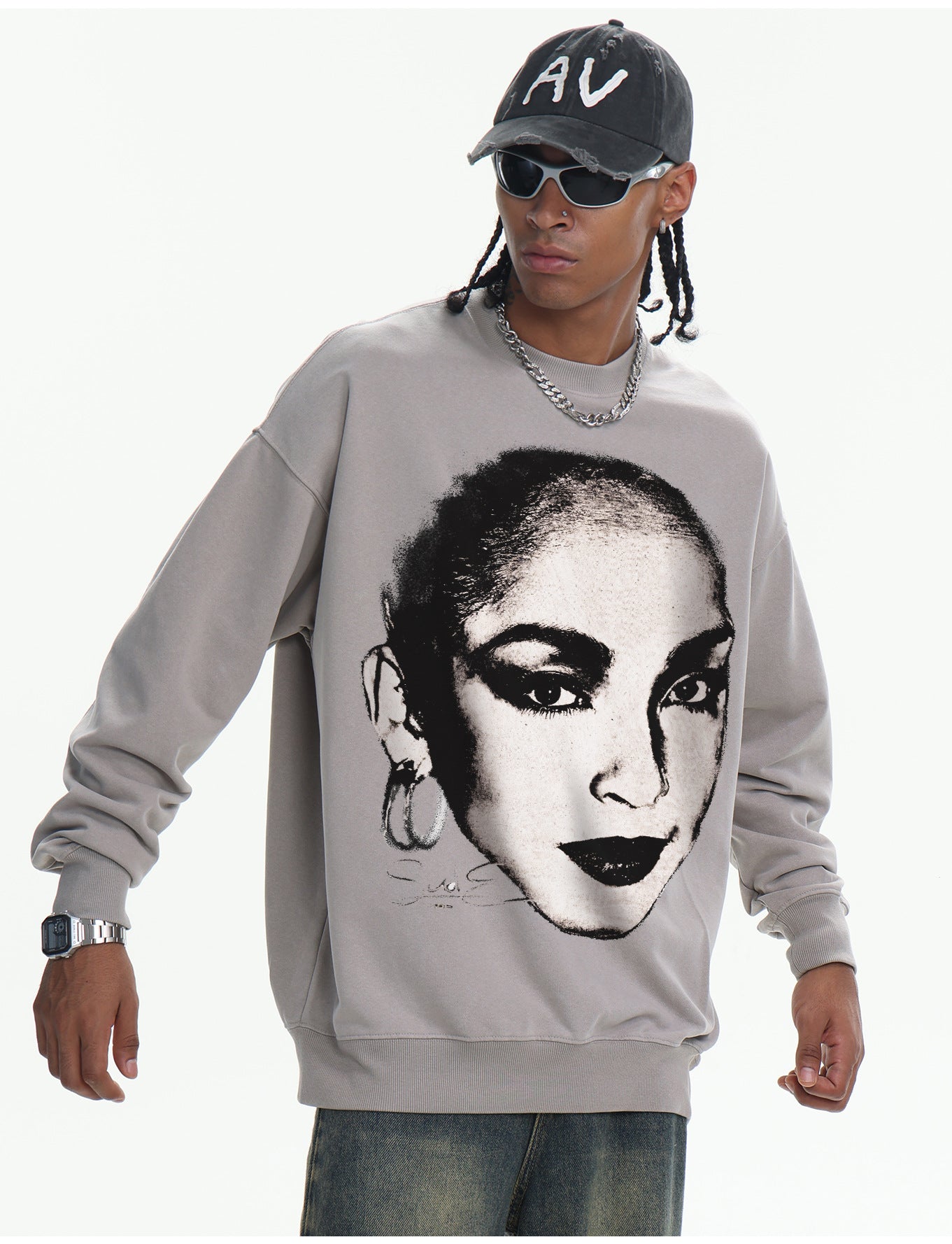 ♛𝔽𝕦𝕤𝕚𝕠𝕟 𝔽𝕠𝕔𝕦𝕤 ♛410G重磅水洗美式復古圓領厚T  GH-77