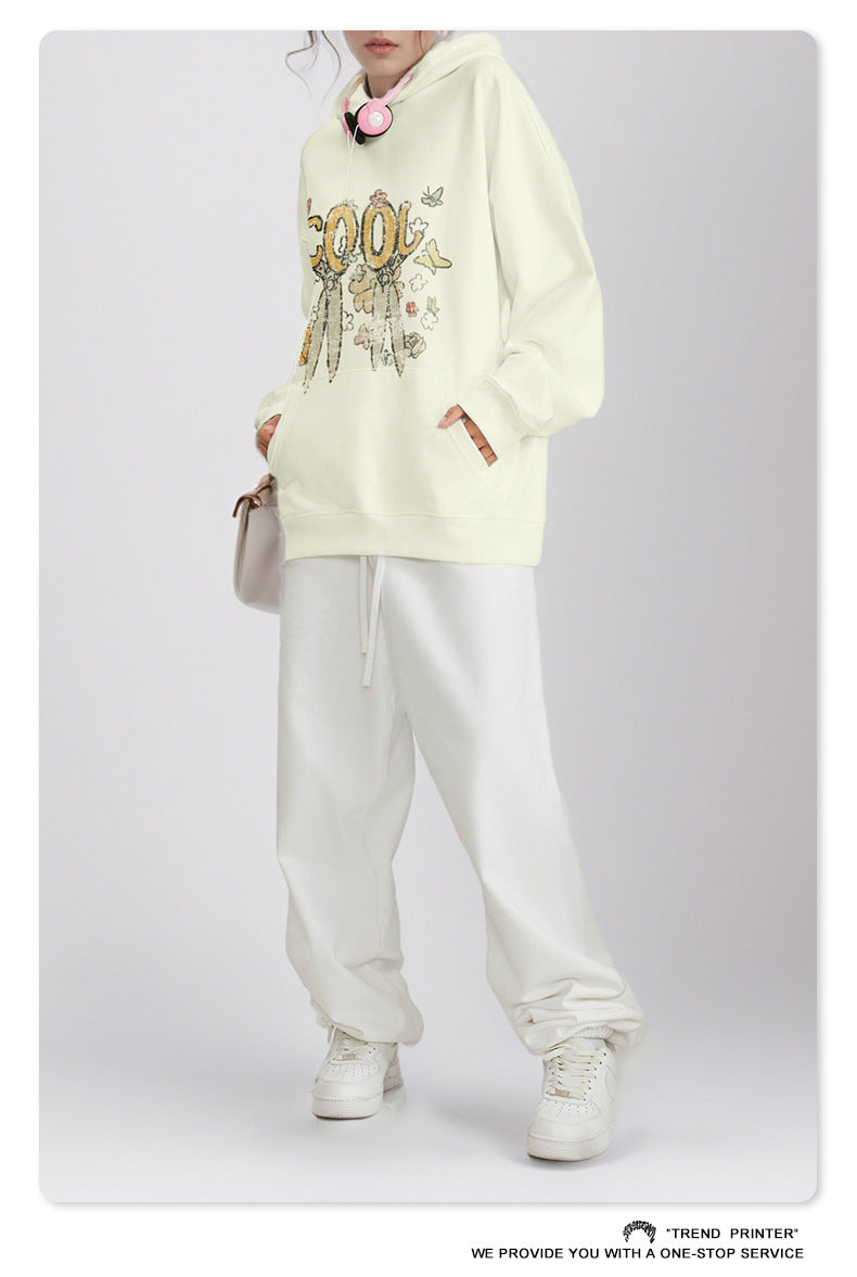 ♛𝔽𝕦𝕤𝕚𝕠𝕟 𝔽𝕠𝕔𝕦𝕤 ♛2025秋冬高磅水洗印花寬鬆落肩帽T 519