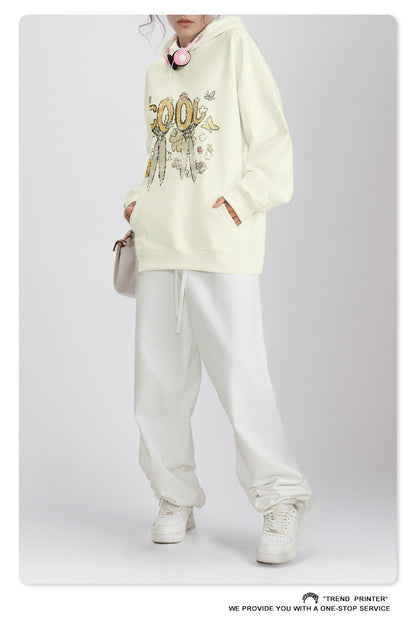 ♛𝔽𝕦𝕤𝕚𝕠𝕟 𝔽𝕠𝕔𝕦𝕤 ♛2025秋冬高磅水洗印花寬鬆落肩帽T 519