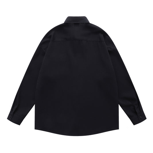 𝔼mbro 𝕊hirt𒉽2025秋冬復古花卉刺繡華夫格襯衫外套Y-86