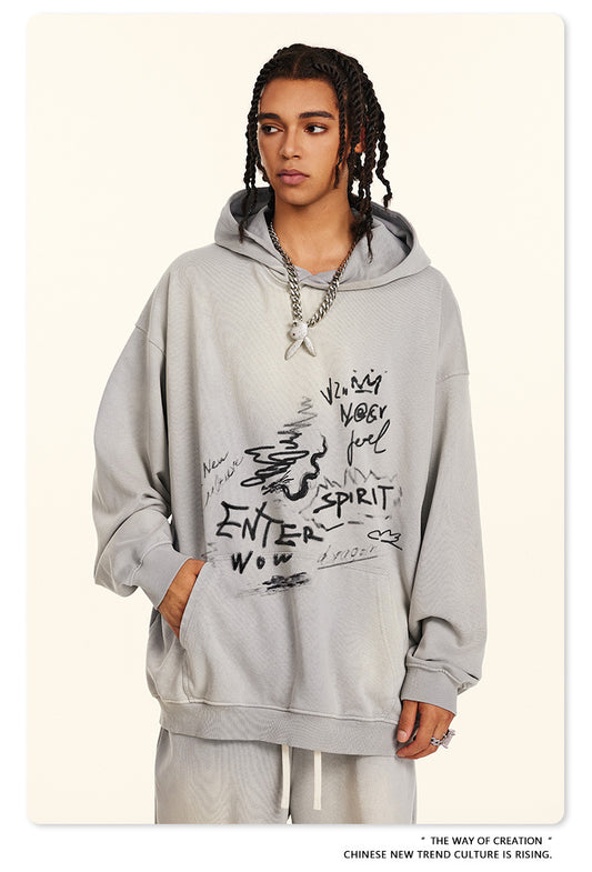 ♛𝔽𝕦𝕤𝕚𝕠𝕟 𝔽𝕠𝕔𝕦𝕤 ♛2025秋冬高磅復古水洗印花帽T 572