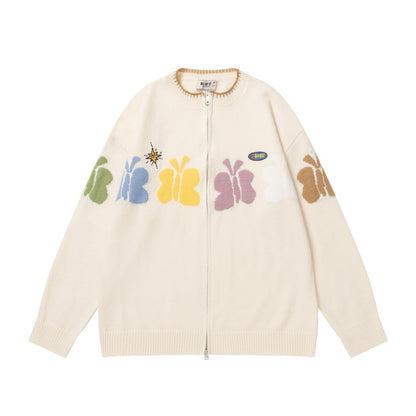 ⓀⓃⒾⓉ𒉽2025秋冬蝴蝶圖案百搭針織外套 Y-08