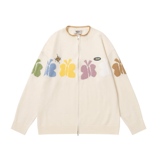 ⓀⓃⒾⓉ𒉽2025秋冬蝴蝶圖案百搭針織外套 Y-08