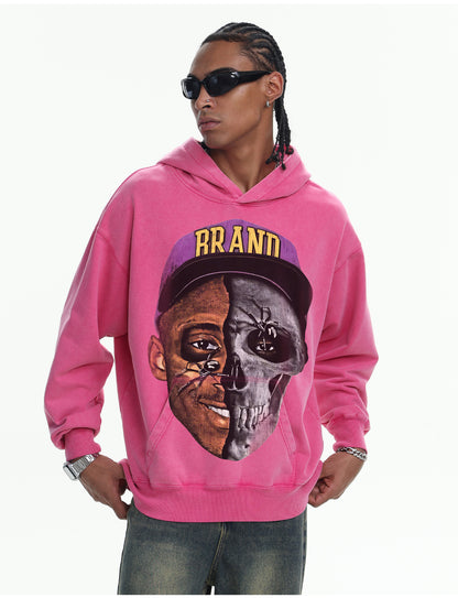 ♛𝔽𝕦𝕤𝕚𝕠𝕟 𝔽𝕠𝕔𝕦𝕤 ♛410G重磅水洗美式復古cleanfit連帽大學T  FZ-93