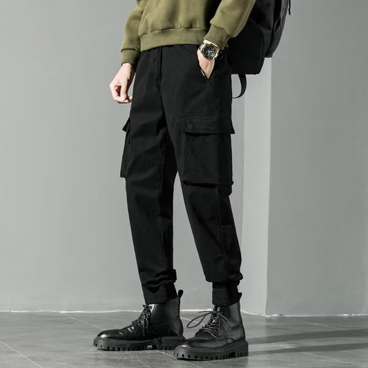 𖥟 𝔽𝕦𝕤𝕚𝕠𝕟 𝔽𝕠𝕔𝕦𝕤 ▓ 𝖜𝖔𝖗𝖐 𝖈𝖑𝖔𝖙𝖍𝖊𝖘 𖢘大碼新款潮流多口袋寬鬆束腳褲工裝褲  D-04 (此款偏合身
