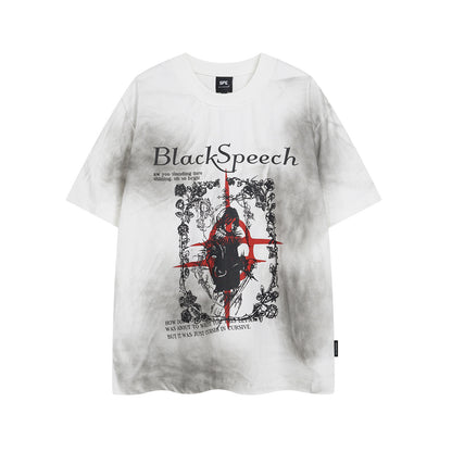 𝕃oose 𝔽it ☞𝟤𝟢𝟤𝟧 ☜美式復古少女印花男女中性 T-Shirt寬版上衣S-622