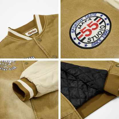 𝔼mbro 𝕊hirt𒉽2025秋冬復古字母刺繡鋪棉外套 MJ-82