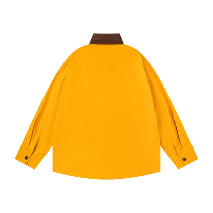 𝔼mbro 𝕊hirt𒉽2025秋冬小狗貼布繡寬鬆襯衫N-35