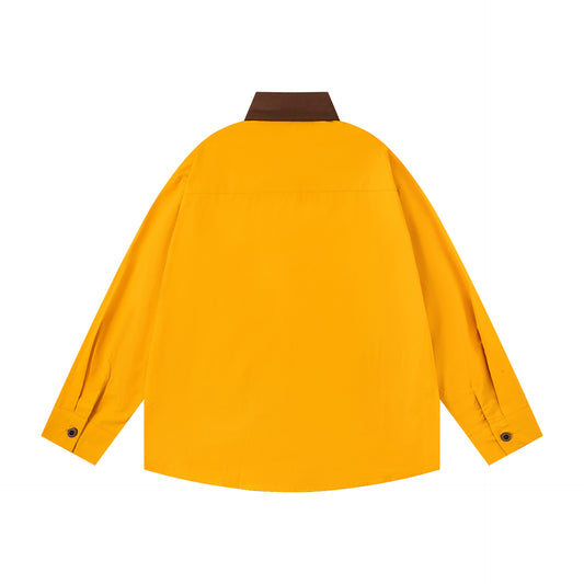 𝔼mbro 𝕊hirt𒉽2025秋冬小狗貼布繡寬鬆襯衫N-35