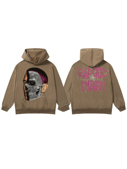 ♛𝔽𝕦𝕤𝕚𝕠𝕟 𝔽𝕠𝕔𝕦𝕤 ♛410G重磅水洗Eminem美式復古連帽大學T  FZ-71