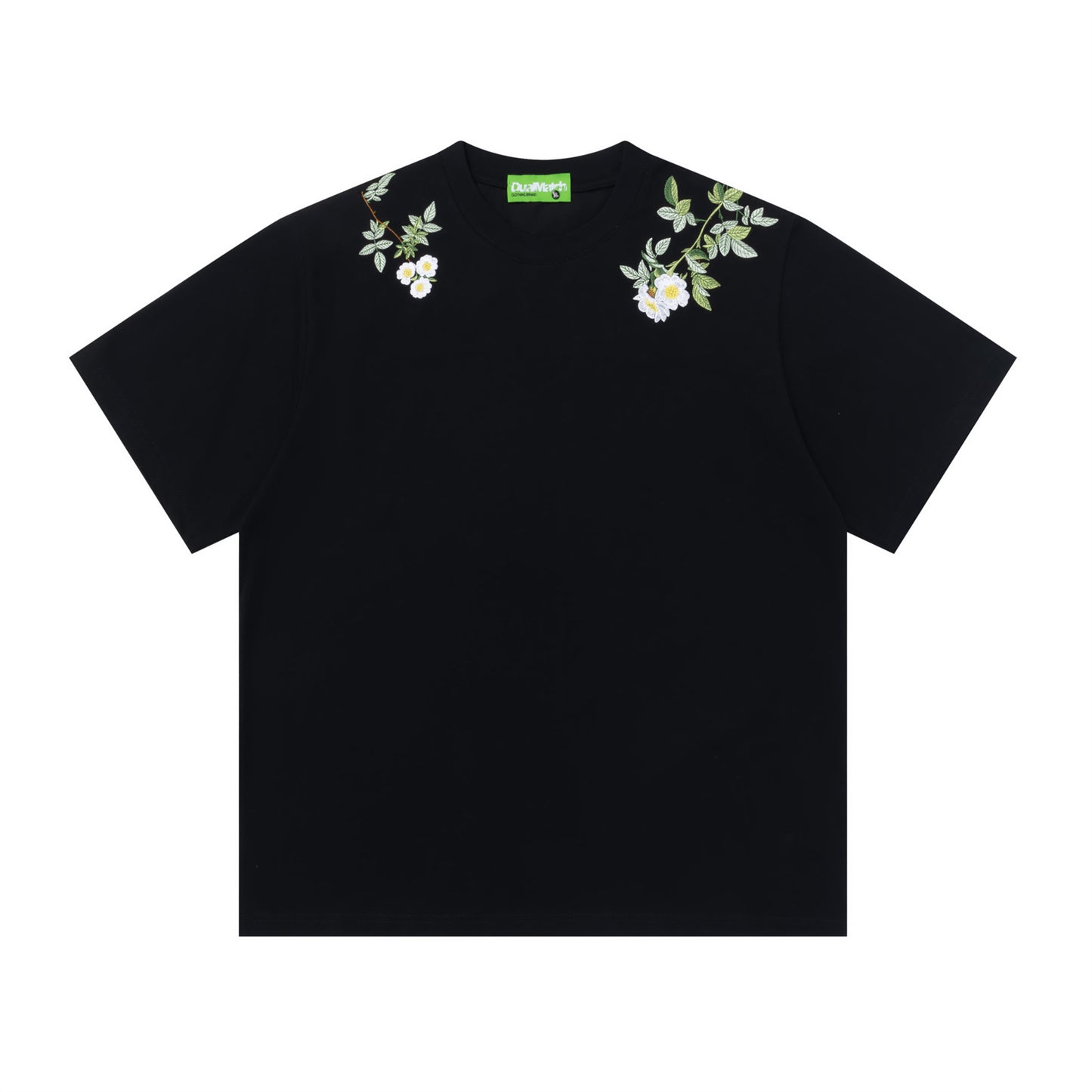 𝕃oose 𝔽it ☞𝟤𝟢𝟤𝟧 ☜美式復古花卉刺繡圓領寬版上衣D-6