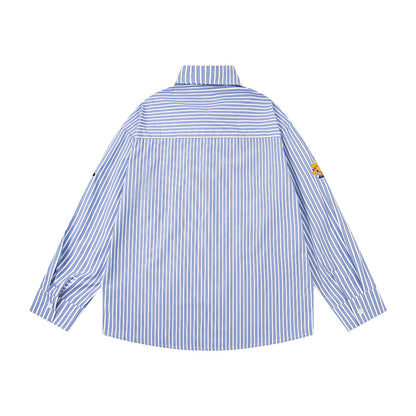 𝔼mbro 𝕊hirt𒉽2025秋冬可愛圖案刺繡寬鬆襯衫N-42