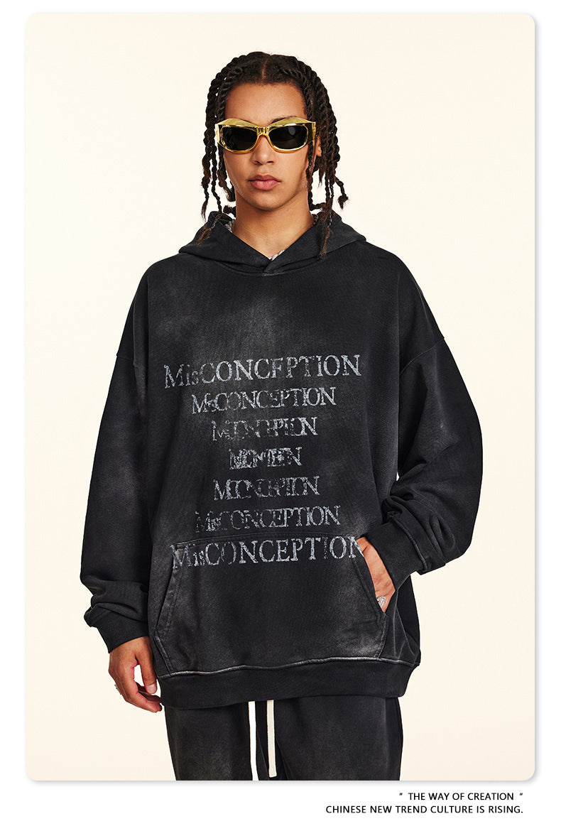 ♛𝔽𝕦𝕤𝕚𝕠𝕟 𝔽𝕠𝕔𝕦𝕤 ♛2025秋冬高磅復古水洗印花帽T 524