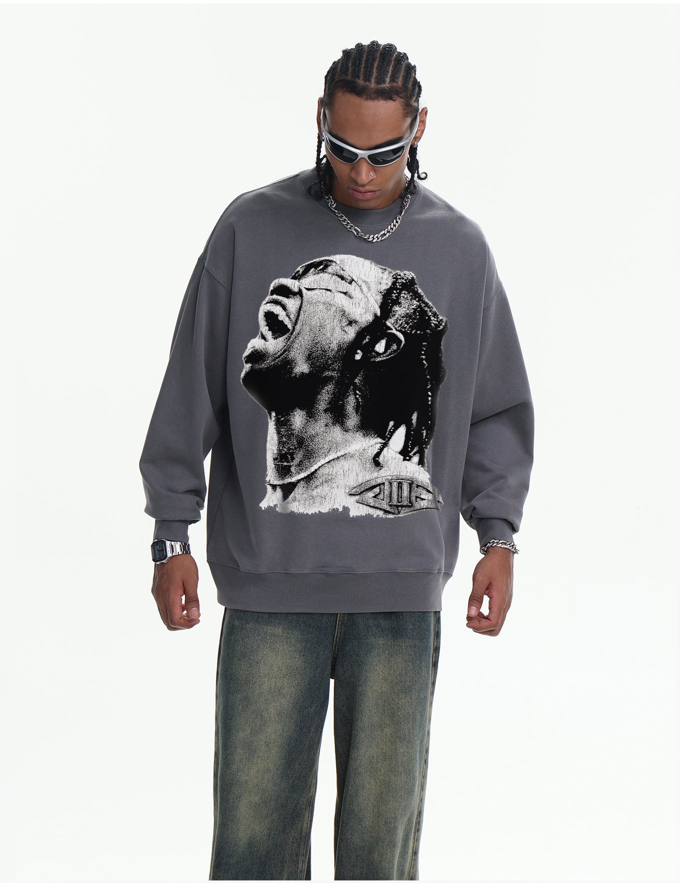 ♛𝔽𝕦𝕤𝕚𝕠𝕟 𝔽𝕠𝕔𝕦𝕤 ♛410G重磅水洗美式復古圓領厚T  GH-52