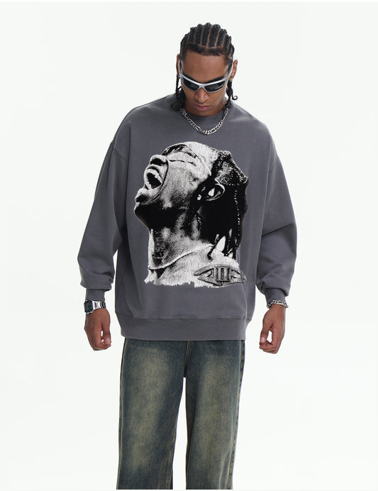 ♛𝔽𝕦𝕤𝕚𝕠𝕟 𝔽𝕠𝕔𝕦𝕤 ♛410G重磅水洗美式復古圓領厚T  GH-52