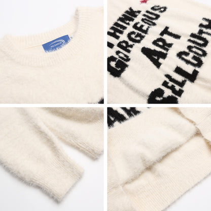 ⓀⓃⒾⓉ𒉽2025秋冬字母風格圓領針織 K-26