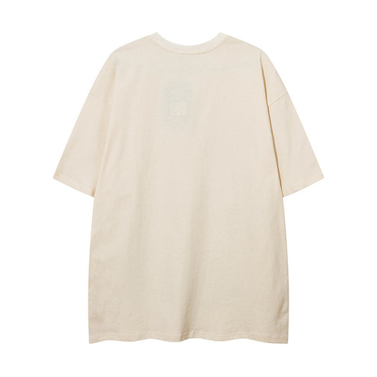 𝕃oose 𝔽it ☞𝟤𝟢𝟤𝟧 ☜美式復古街頭印花圓領男女中性 T-Shirt寬版上衣 DA-28