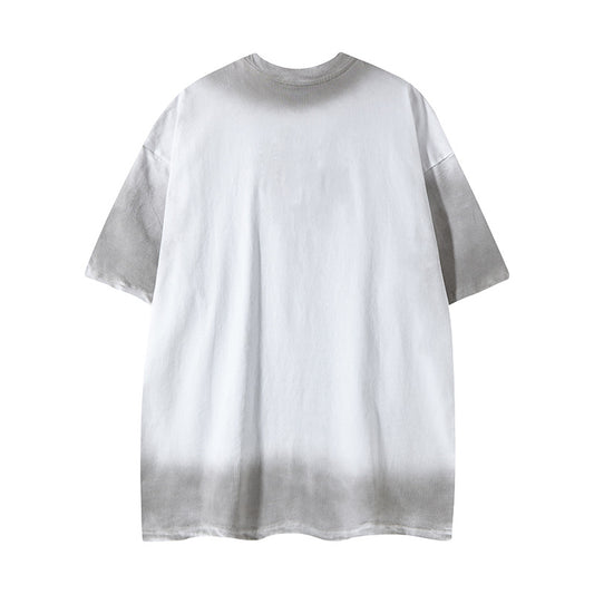 𝕃oose 𝔽it ☞𝟤𝟢𝟤𝟧 ☜美式復古渲染系列卡通印花男女中性 T-Shirt寬版上衣F-316