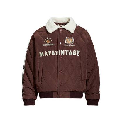 𝔼mbro 𝕊hirt𒉽2025秋冬復古字母刺繡鋪棉外套 MJ-89