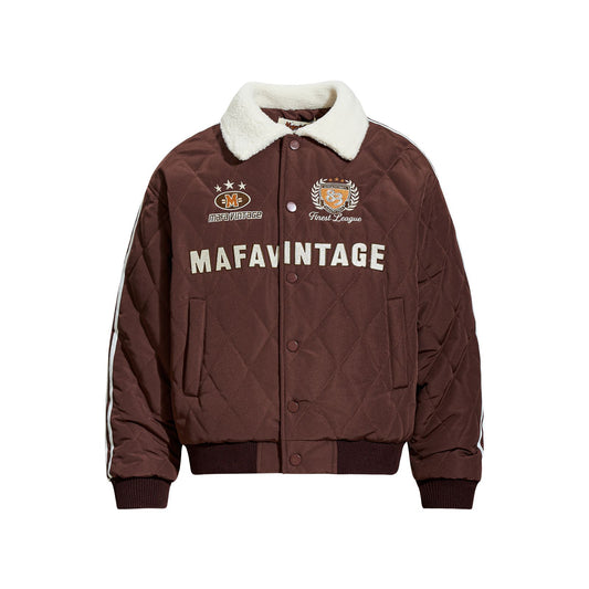 𝔼mbro 𝕊hirt𒉽2025秋冬復古字母刺繡鋪棉外套 MJ-89