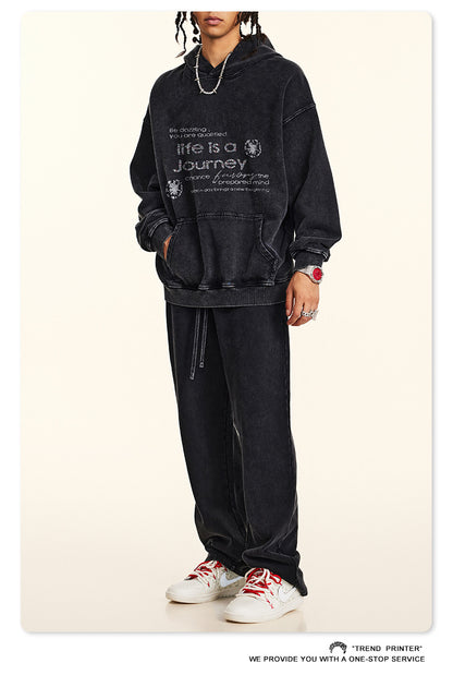 ♛𝔽𝕦𝕤𝕚𝕠𝕟 𝔽𝕠𝕔𝕦𝕤 ♛2025秋冬高磅復古水洗印花帽T 5-62