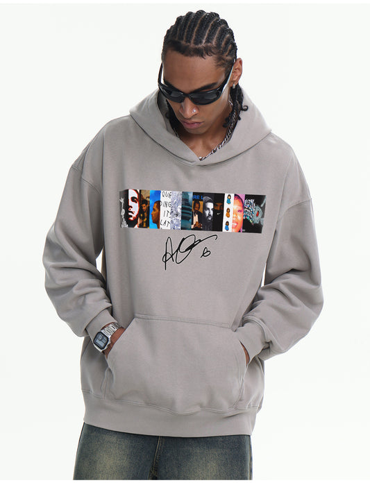 ♛𝔽𝕦𝕤𝕚𝕠𝕟 𝔽𝕠𝕔𝕦𝕤 ♛410G重磅水洗美式復古落肩連帽大學T  FZ-58