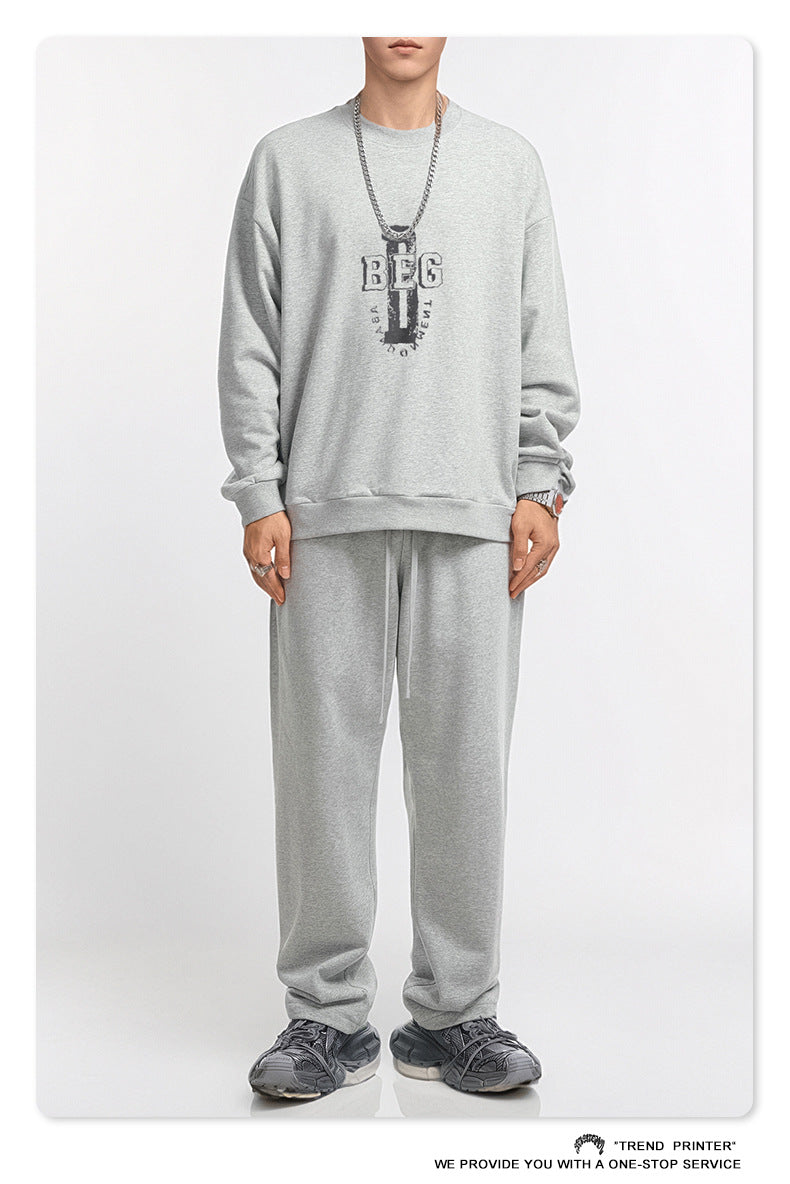 ♛𝔽𝕦𝕤𝕚𝕠𝕟 𝔽𝕠𝕔𝕦𝕤 ♛2025秋冬高磅水洗印花寬鬆落肩帽T 508