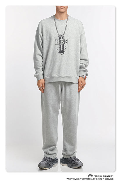 ♛𝔽𝕦𝕤𝕚𝕠𝕟 𝔽𝕠𝕔𝕦𝕤 ♛2025秋冬高磅水洗印花寬鬆落肩帽T 508