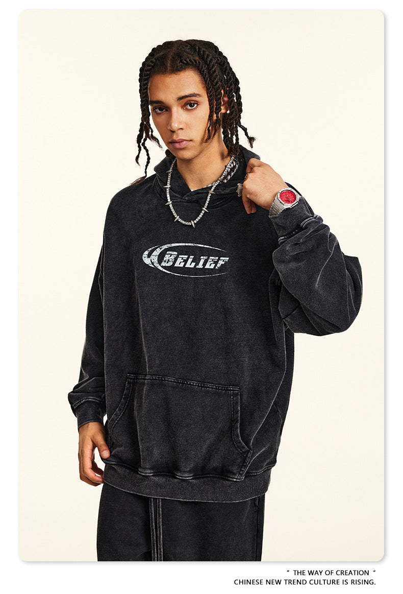 ♛𝔽𝕦𝕤𝕚𝕠𝕟 𝔽𝕠𝕔𝕦𝕤 ♛2025秋冬高磅復古水洗印花帽T 5-88