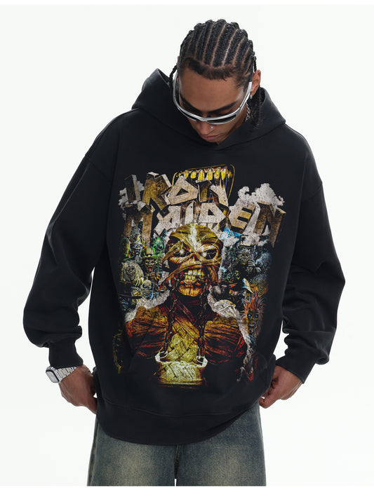 ♛𝔽𝕦𝕤𝕚𝕠𝕟 𝔽𝕠𝕔𝕦𝕤 ♛410G重磅水洗美式復古連帽大學T  FZ-36