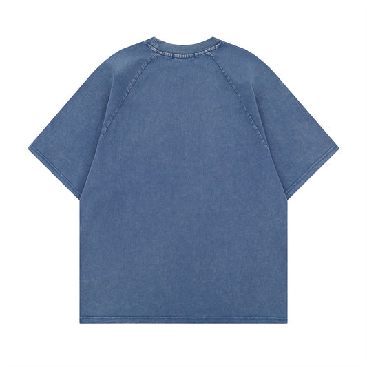 𝕃oose 𝔽it ☞𝟤𝟢𝟤𝟧 ☜美式復古人像印花圓領寬版上衣T-82