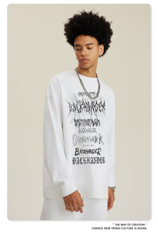 ♛𝔽𝕦𝕤𝕚𝕠𝕟 𝔽𝕠𝕔𝕦𝕤 ♛2025秋冬復古水洗印花大學T W-07