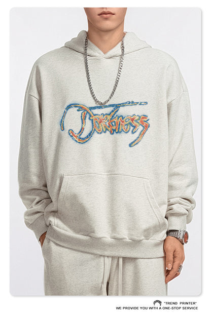 ♛𝔽𝕦𝕤𝕚𝕠𝕟 𝔽𝕠𝕔𝕦𝕤 ♛2025秋冬高磅水洗印花寬鬆落肩帽T 507