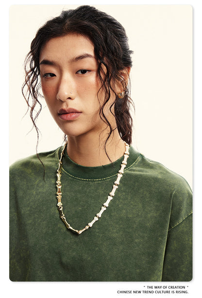 Fierce & Fitted 夏季美式復古做舊辣妹短款T袖N-6 水洗墨綠