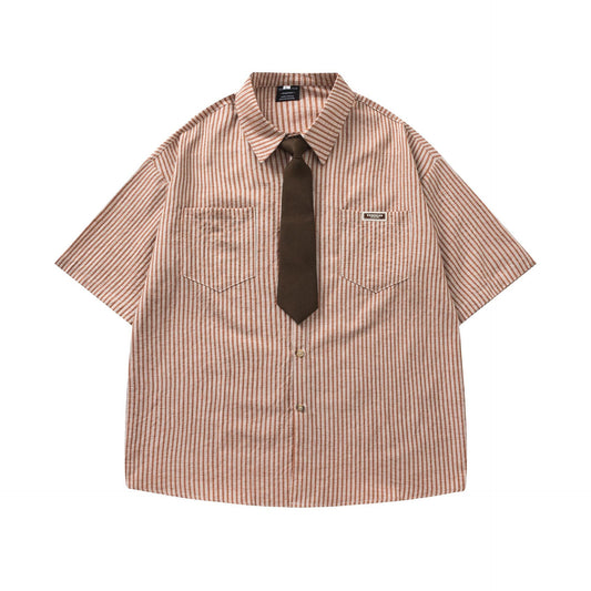 𝕃oose 𝔽it ☞𝟤𝟢𝟤𝟧 ☜領帶系列學院風條紋襯衫 RF-41