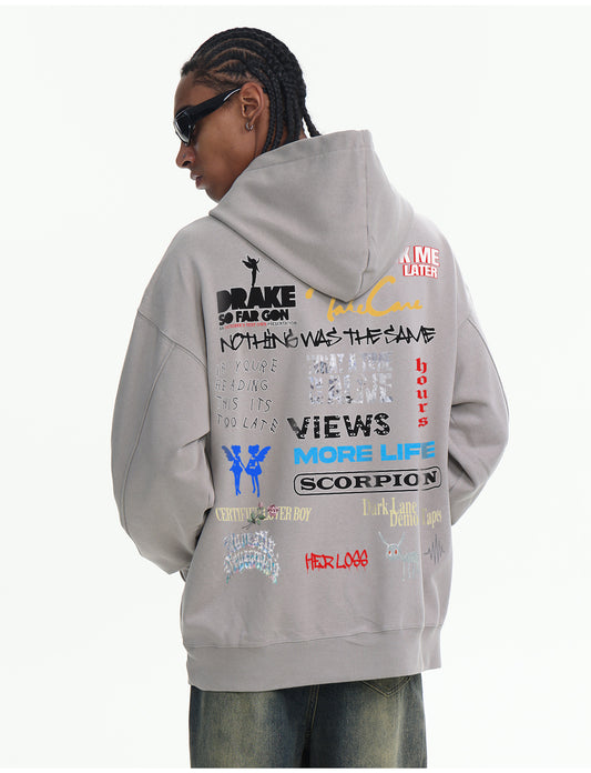 ♛𝔽𝕦𝕤𝕚𝕠𝕟 𝔽𝕠𝕔𝕦𝕤 ♛410G重磅水洗美式復古落肩連帽大學T  FZ-58