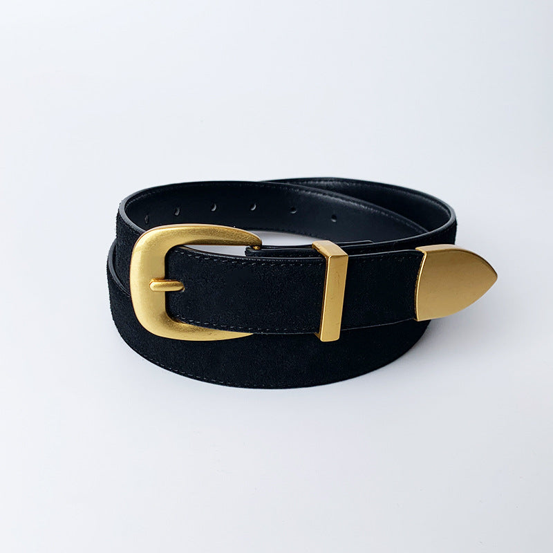 𝗕𝗘𝗟𝗧熱銷女款真皮合金扣牛皮磨砂腰帶細款  07